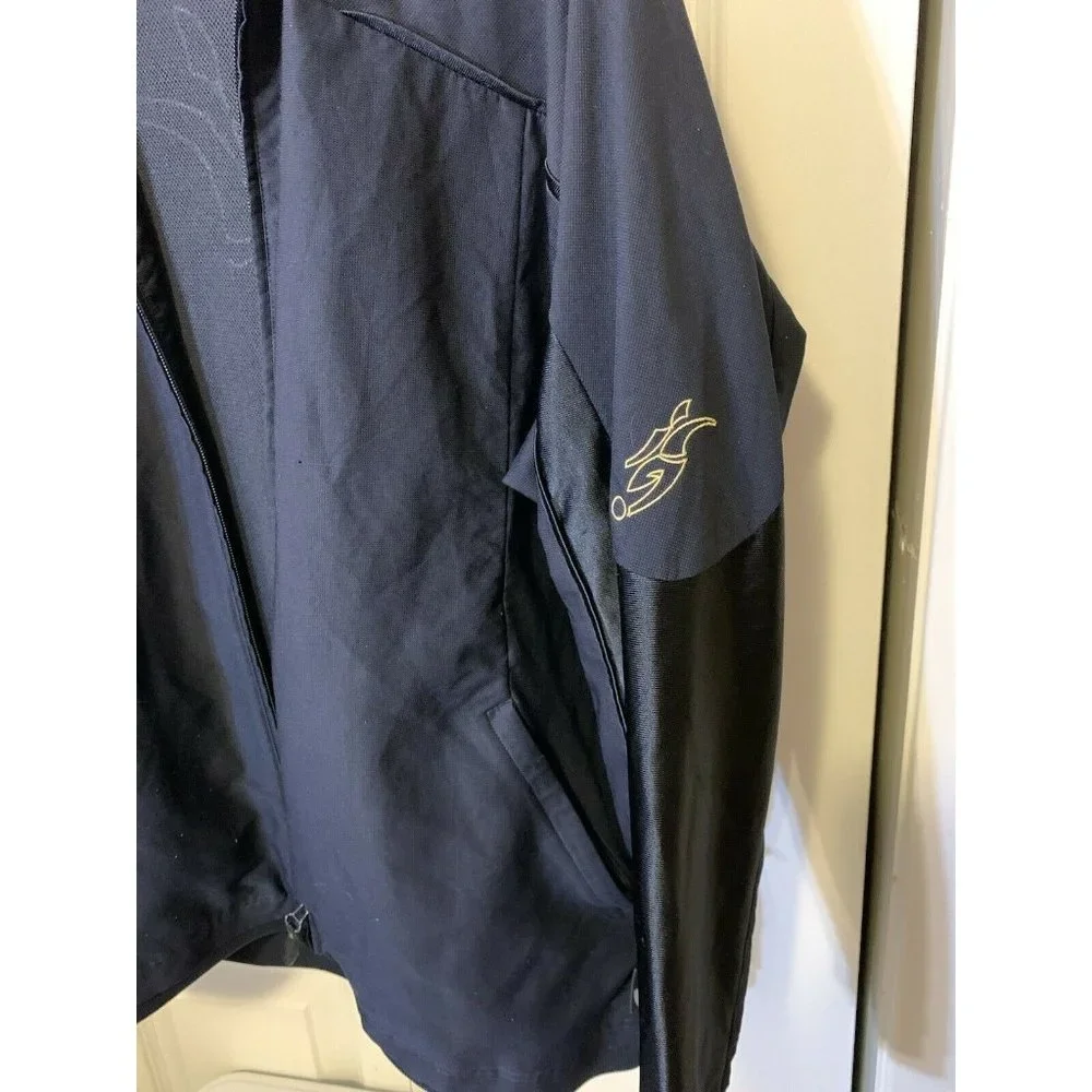 ADIDAS Navy Full Zip Men's Sz‎ S Soccer Jacket Logo kicking ball Rare
